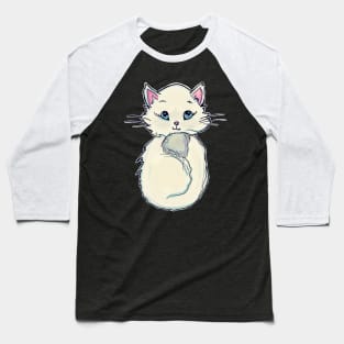 Cute Kitten Artwork Graphic Tee Baseball T-Shirt